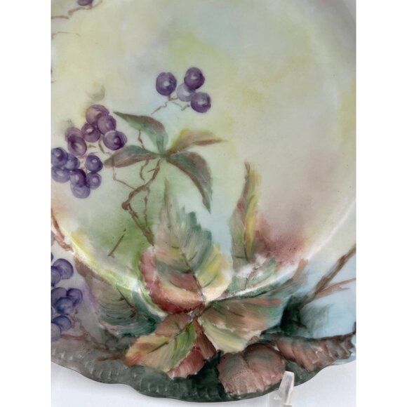 Antique R.C. Malmaison Bavaria Hand Painted Porcelain Plate With Grape Pattern & - Picture 3 of 7